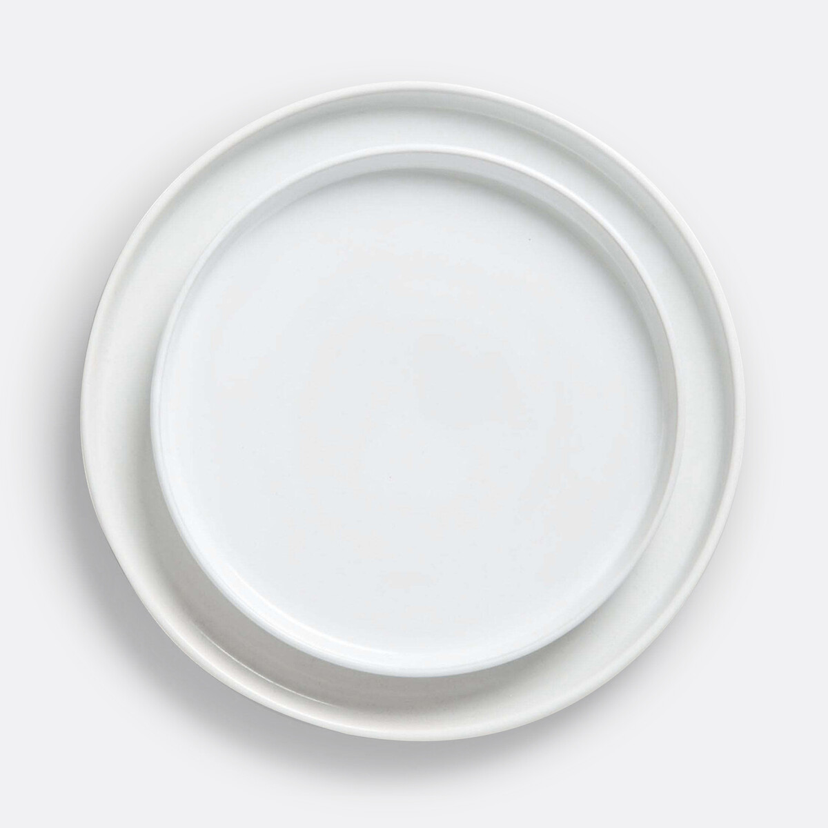 Lot 4 assiettes plates en grès ELINOR blanc, LA REDOUTE INTERIEURS