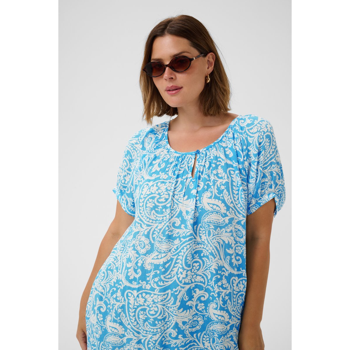 Tunique bleu aquarius chalk paisley, KAFFE CURVE