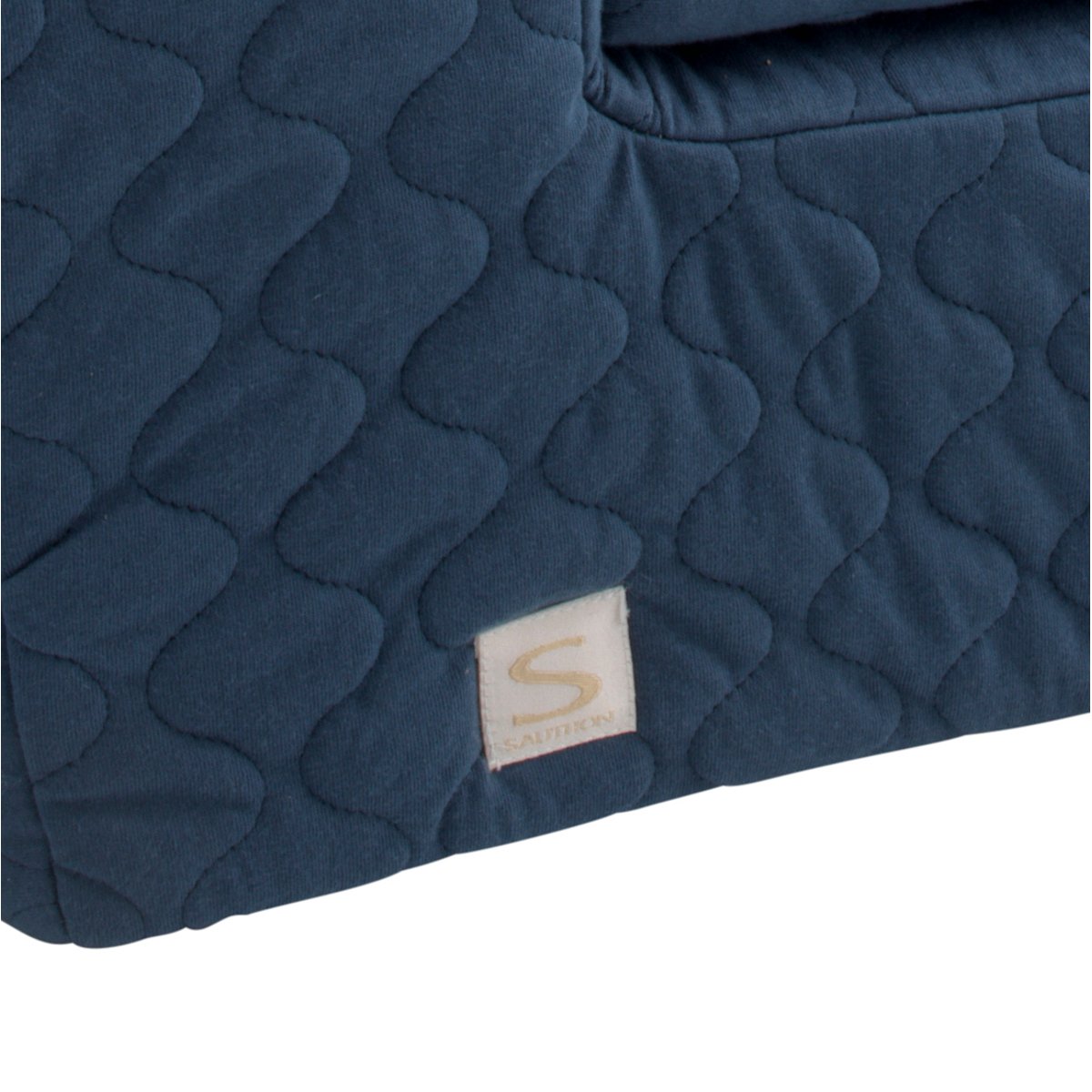 Fauteuil club pour enfant en coton matelassé bleu, SAUTHON