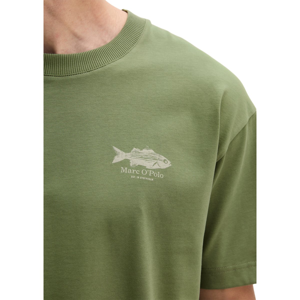 T-shirt loose avec imprimé dos de poisson vert, MARC O'POLO