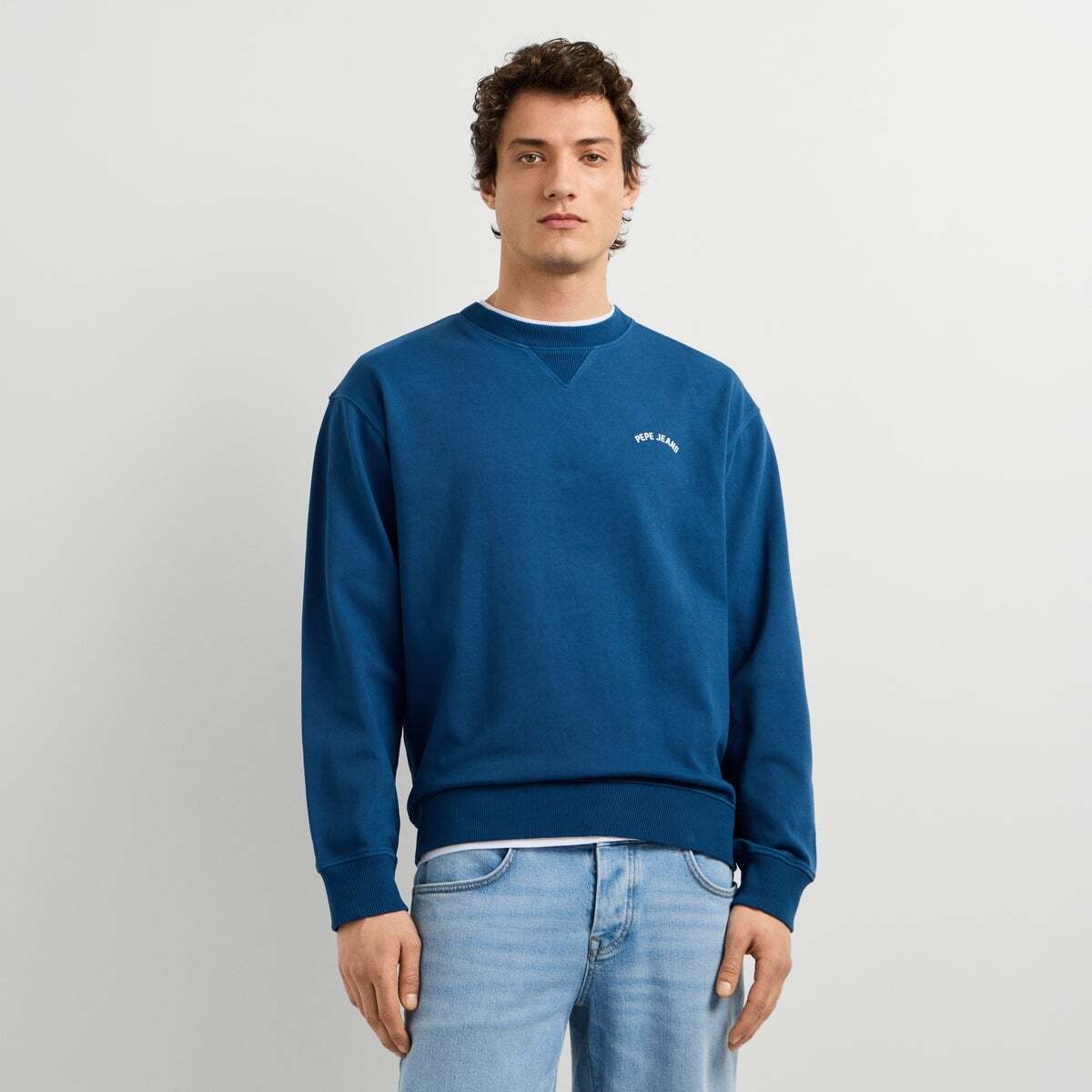 Sweat-Shirt À Col Rond Coupe Casual encre bleue, PEPE JEANS