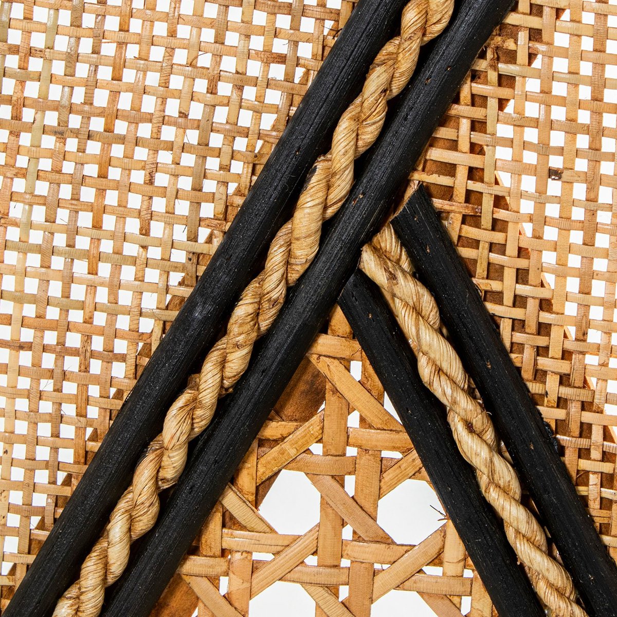 Tête de lit rotin bicolore 100x60x2.5cm bois, WADIGA