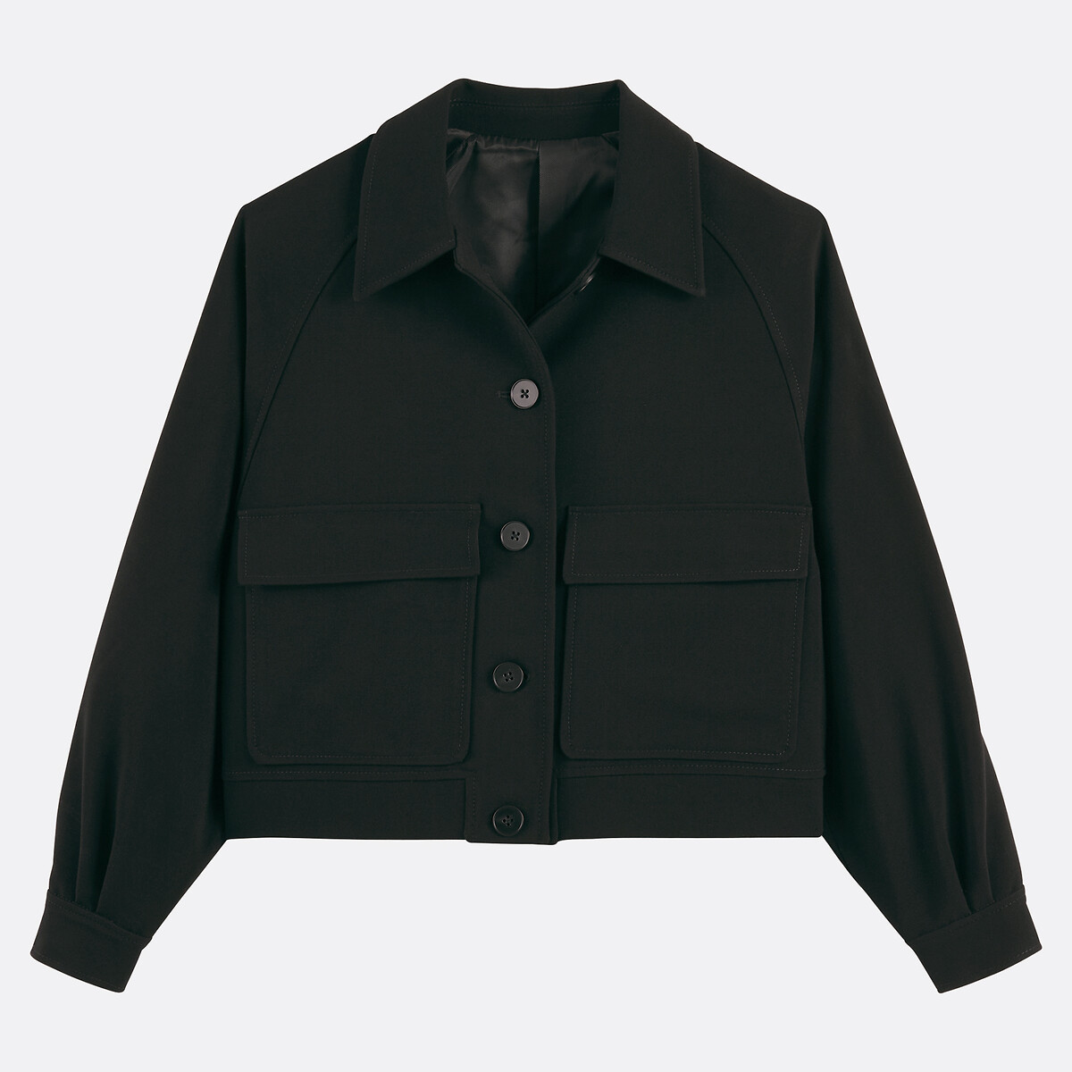 Short Loose-Fitting Jacket black, LA REDOUTE COLLECTIONS