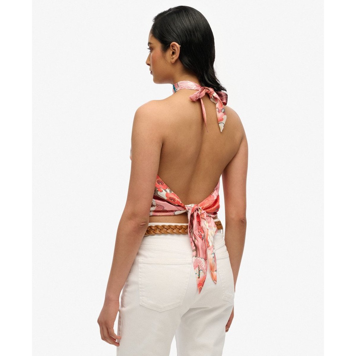 Haut à dos nu en jacquard corail kam, SUPERDRY