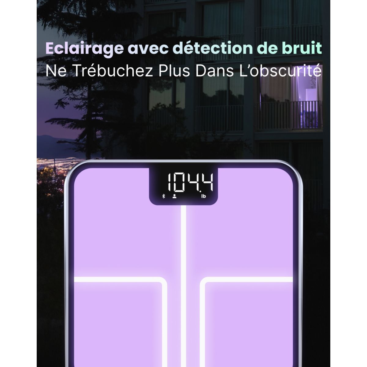 Pèse personne connecté Elis Chroma A017 - Impédancemètre Intelligent, Éclairage LED, 13 données corporelles - Rechargeable couleur unique, RENPHO