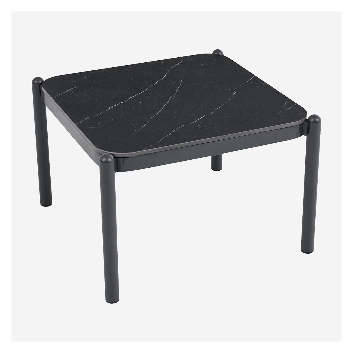 Table d'appoint de jardin en aluminium et céramique NAZARE gris anthracite, HABITAT