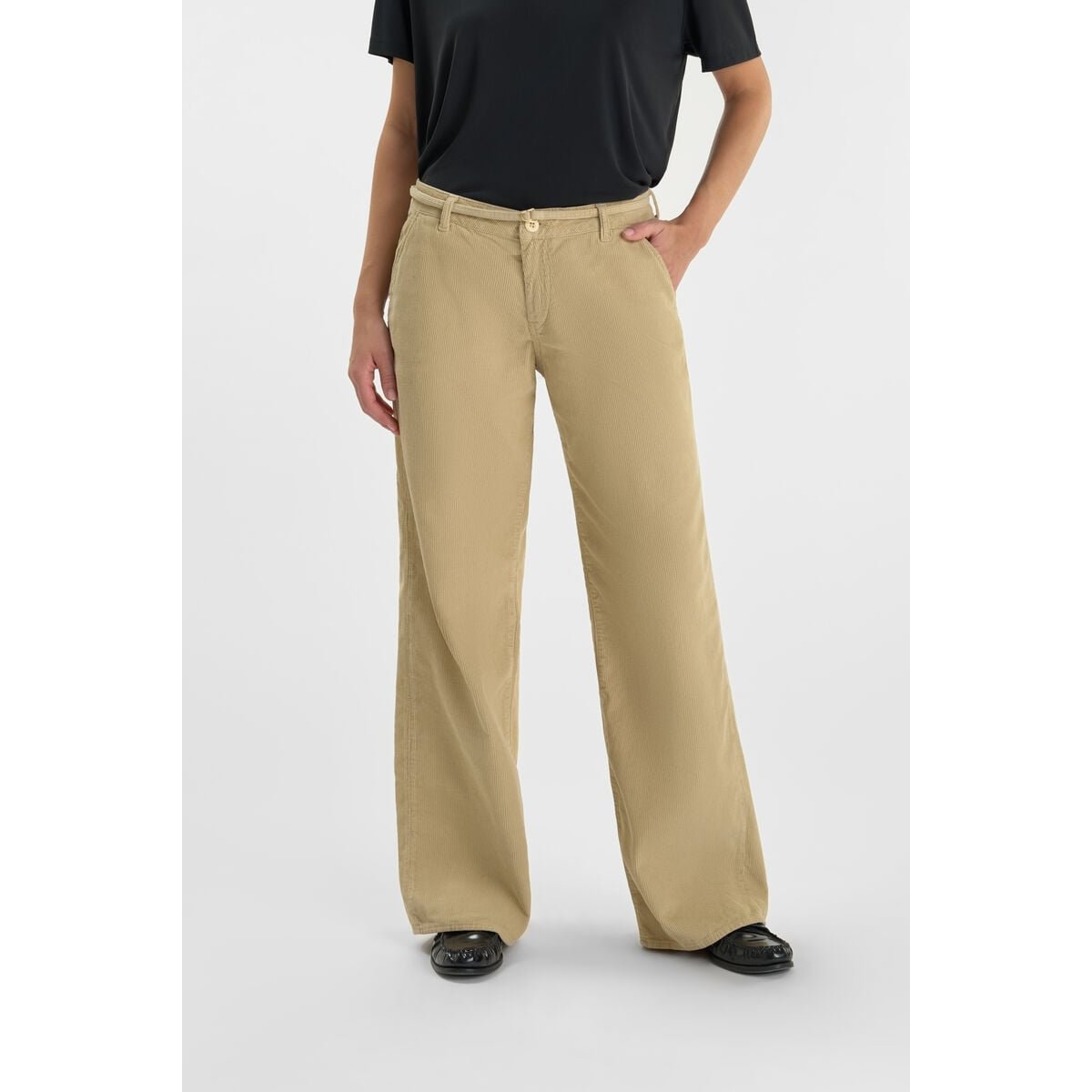 Pantalon flare TAHIS beige, LE TEMPS DES CERISES