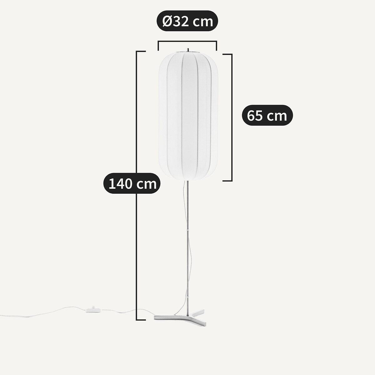 Lampadaire, lampion en maille, Satchi nickel satiné, AM.PM