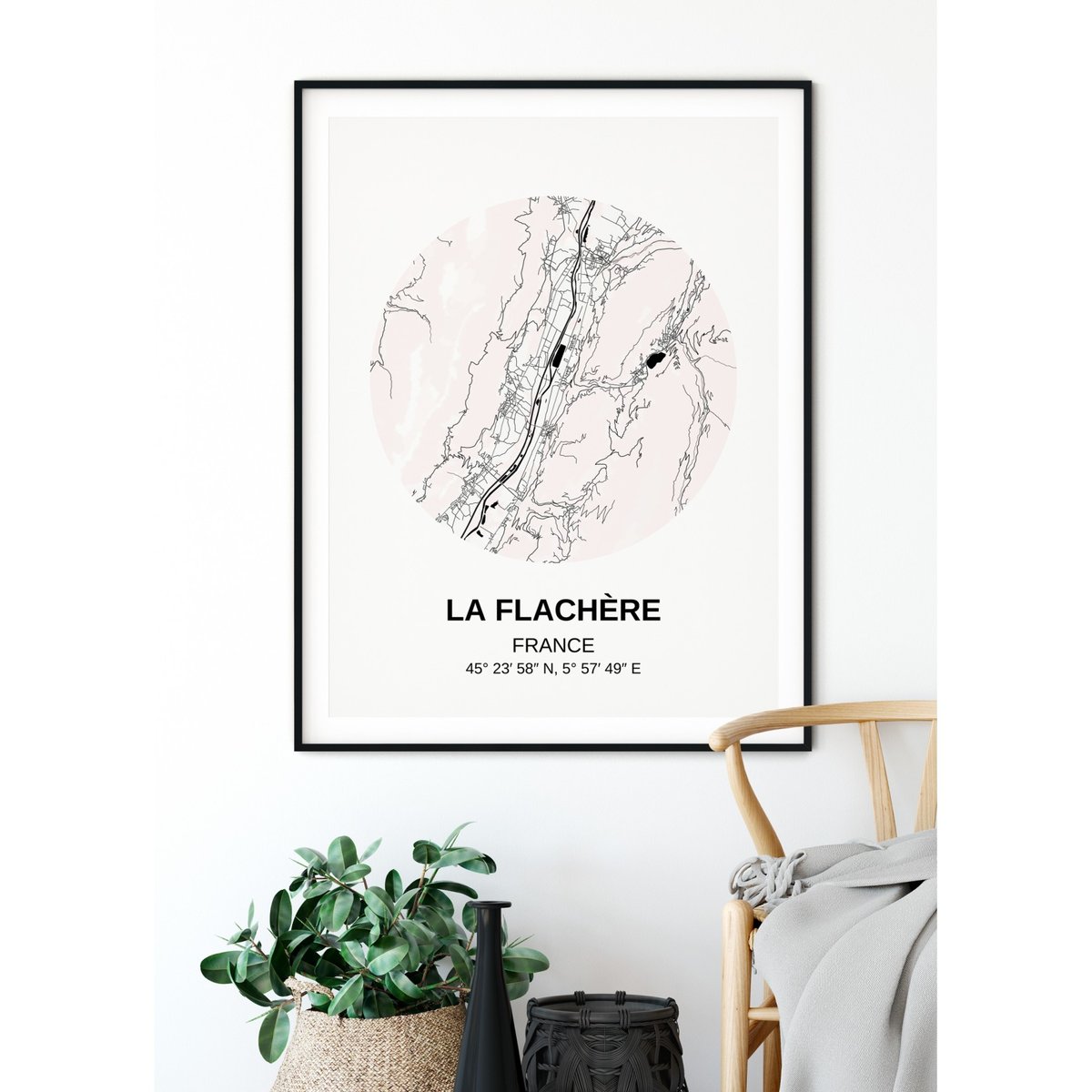 Affiche Carte La Flachère blanc, L'AFFICHERIE