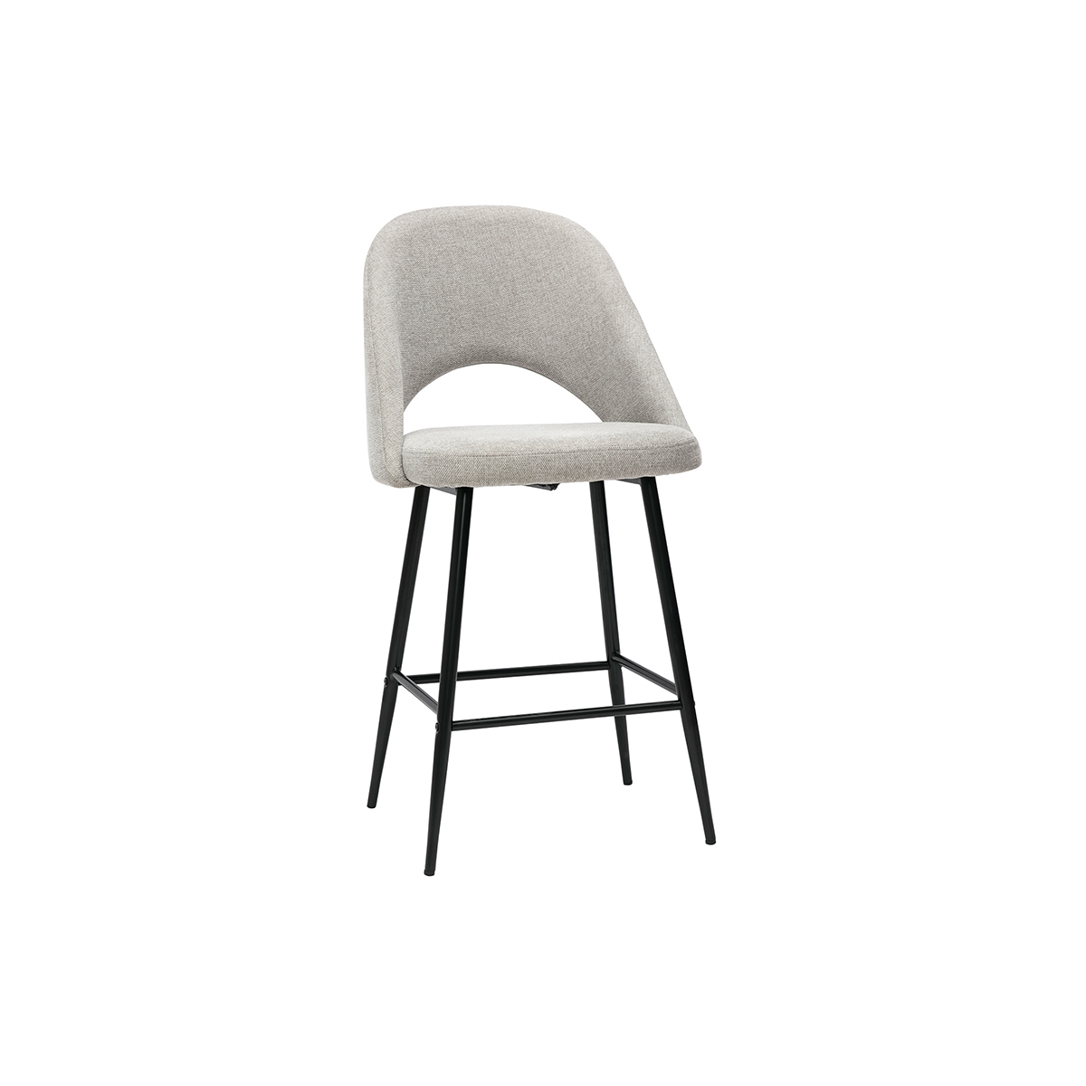 Tabourets de bar en tissu velours côtelé vert kaki H65 cm (lot de 2) COSETTE gris, MILIBOO