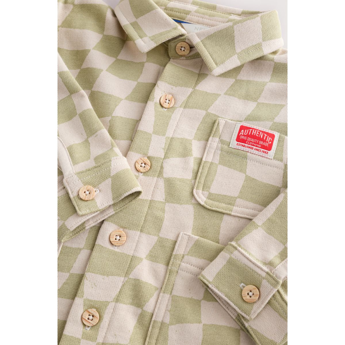 Chemise jersey et pantalon de jogging damier vert sauge, NEXT