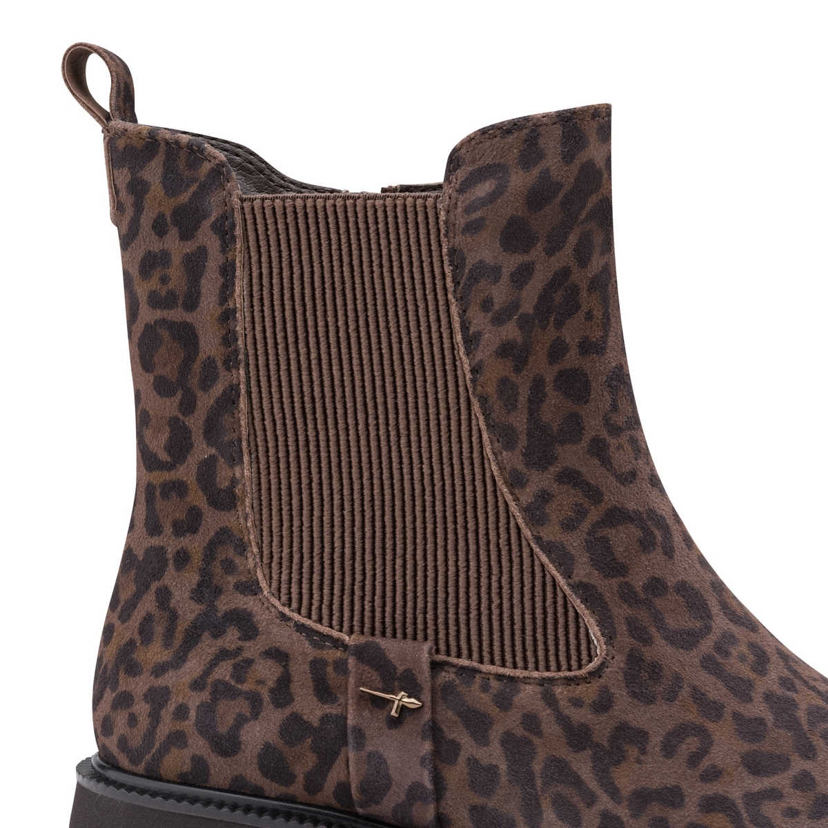 Bottine Chelsea en cuir beige crème, TAMARIS