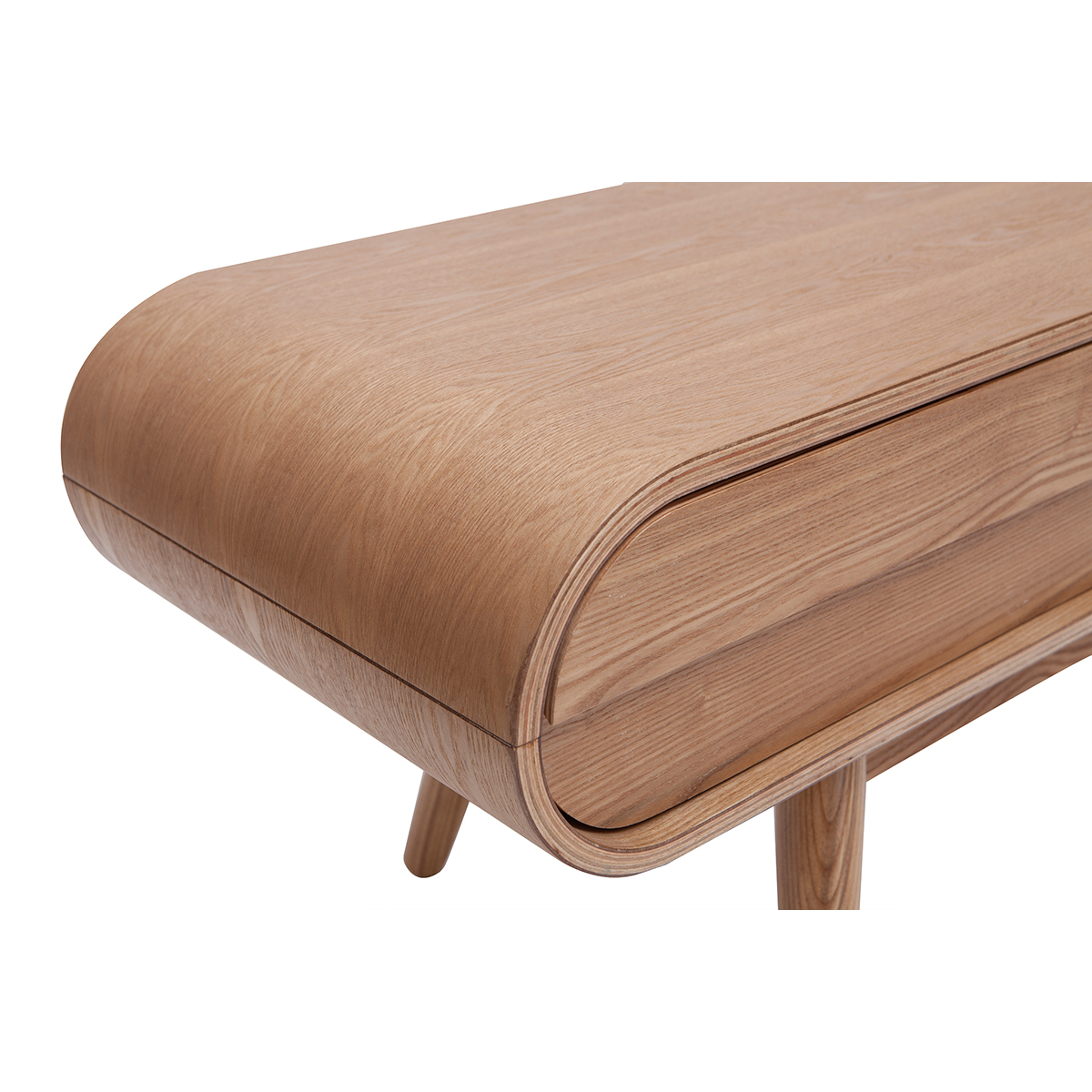 Meuble TV scandinave en bois clair 2 tiroirs L150 cm BALTIK naturel, MILIBOO