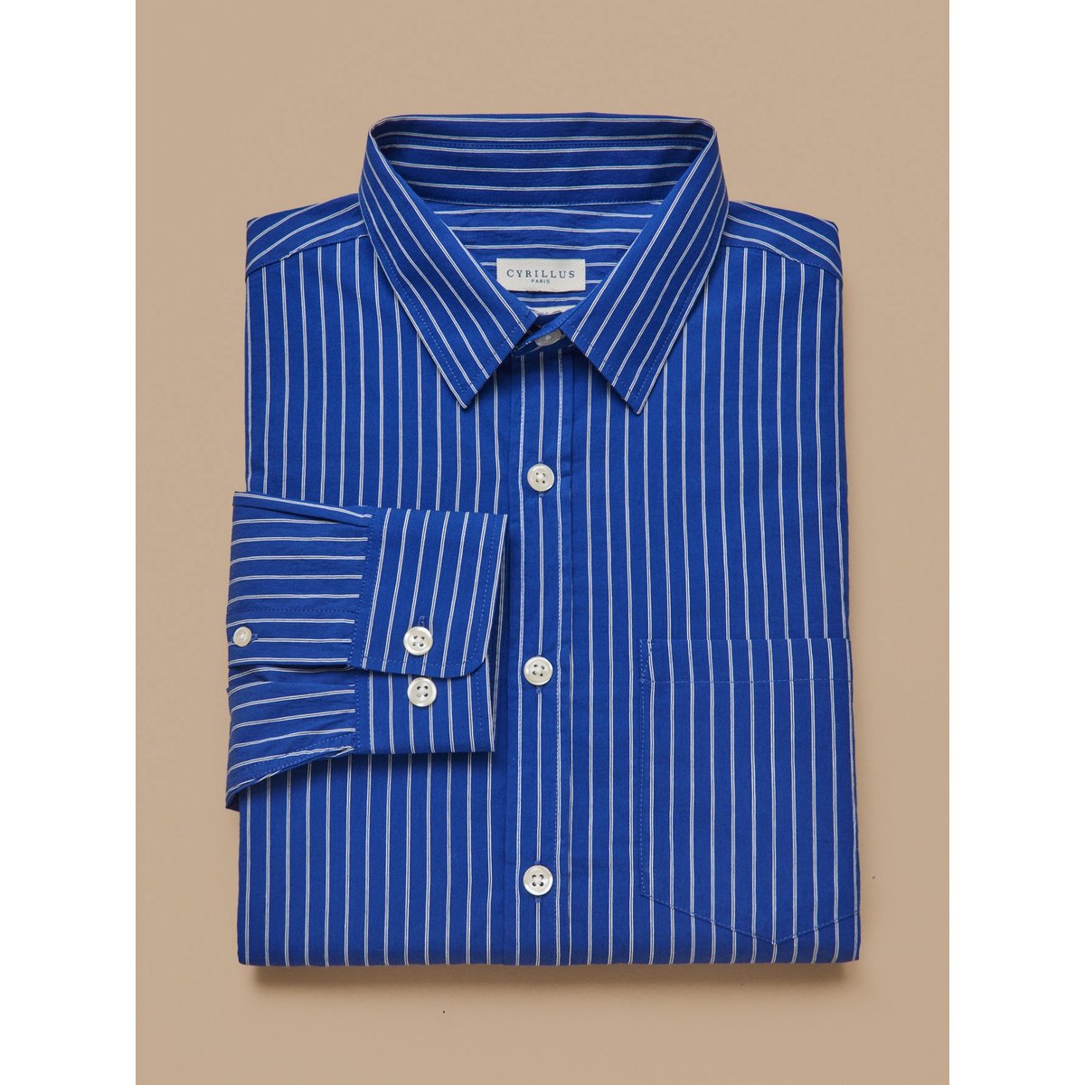 Chemise rayée - coupe contemporaine rayure outremer, CYRILLUS
