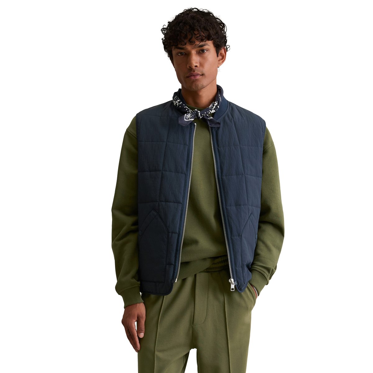 Gilet Outdoor regular légèrement matelassé et imperméable bleu foncé, MARC O’POLO DENIM