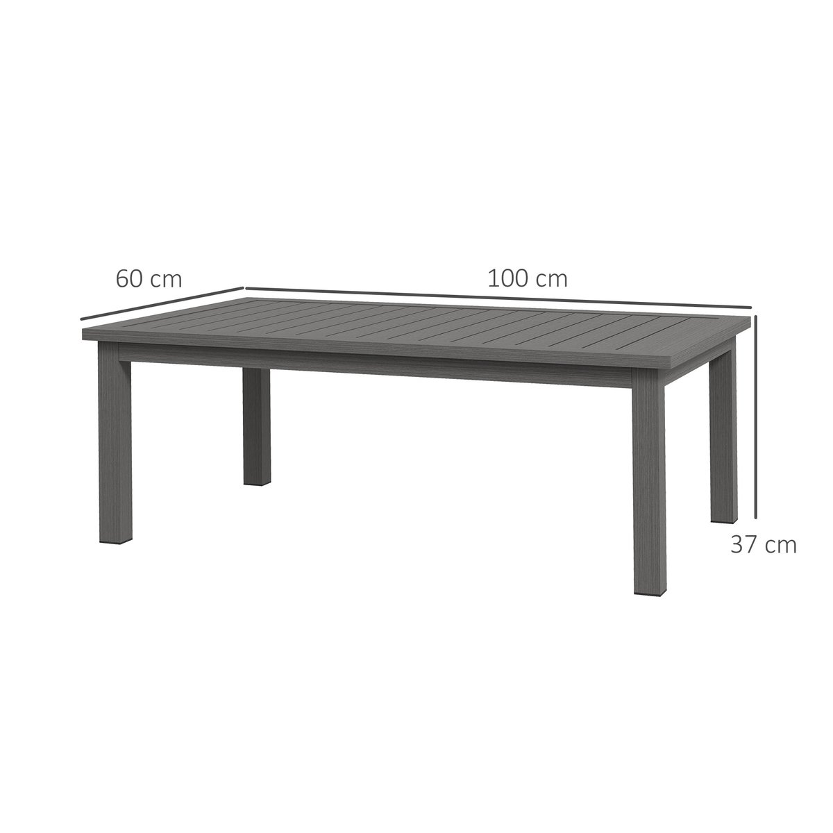 Table basse Aluminium Marron marron, OUTSUNNY