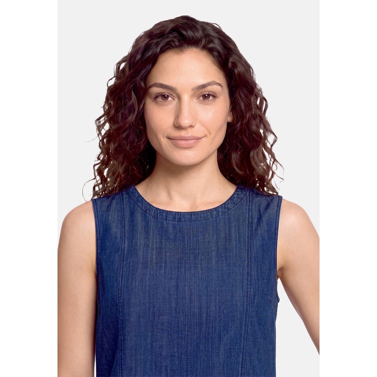 Haut façon blouse sans manches dark blue denim, CARTOON