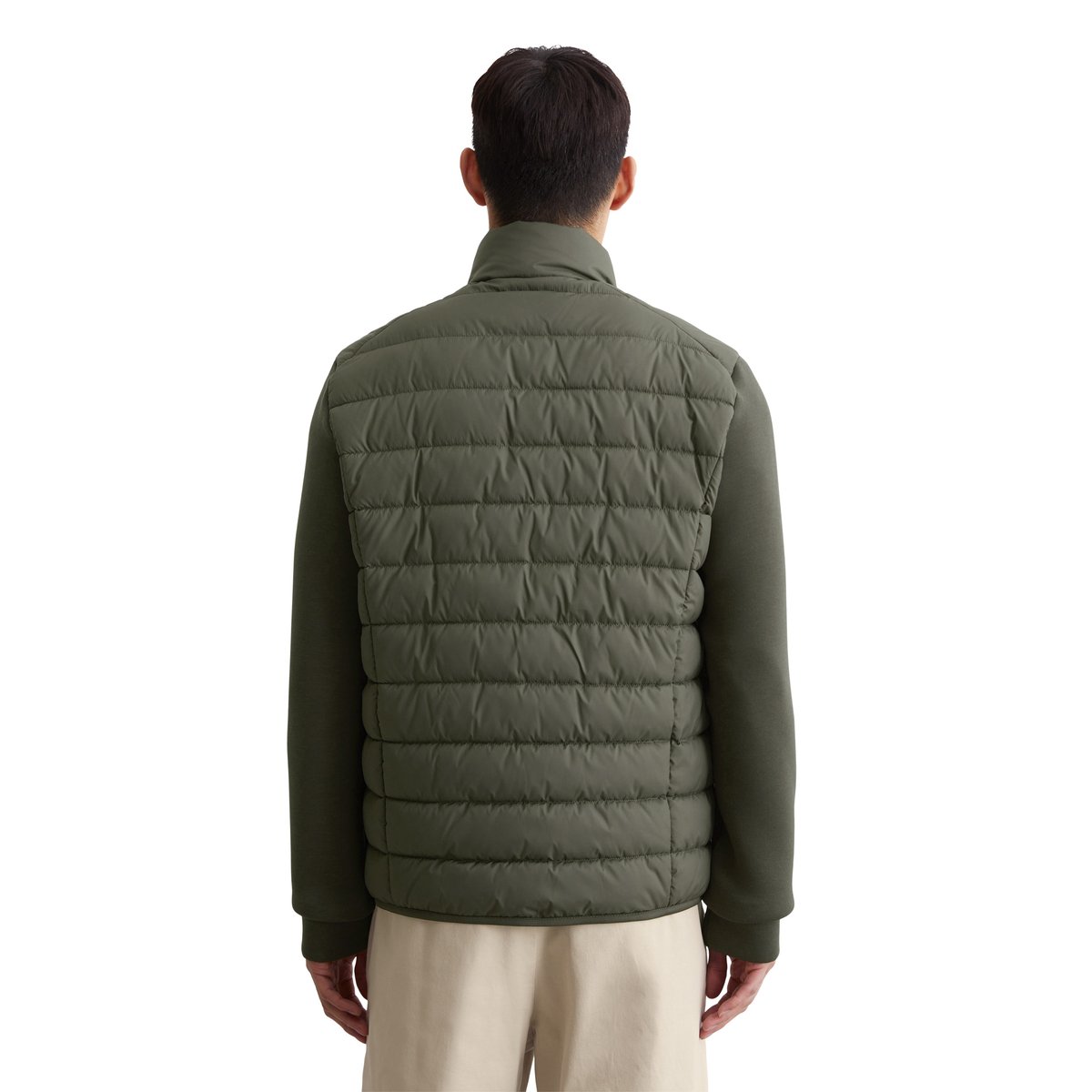 Veste matelassée regular avec manches scuba souples vert foncé, MARC O'POLO
