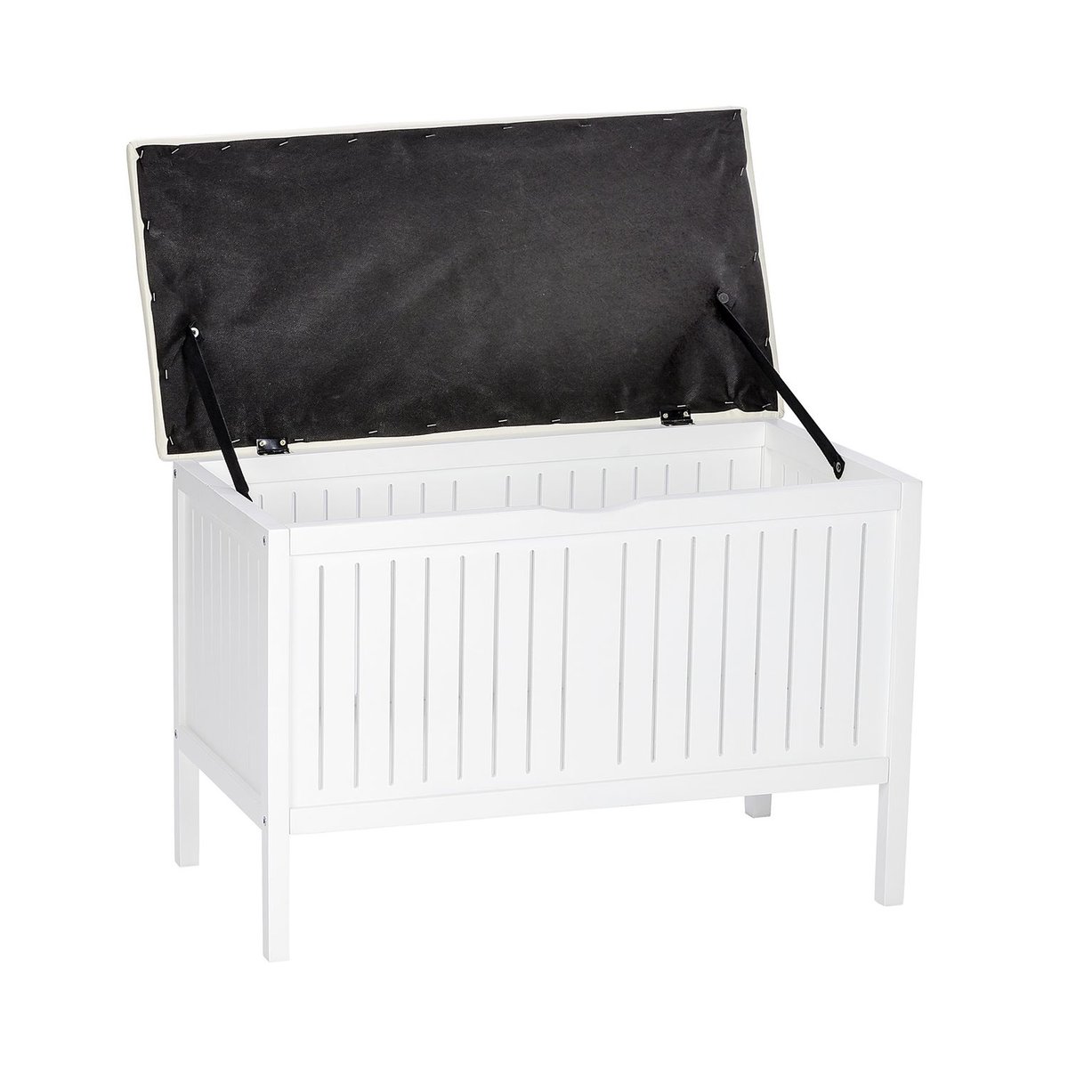Banc de salle de bain en bois avec rangement OLSO blanc, WENKO