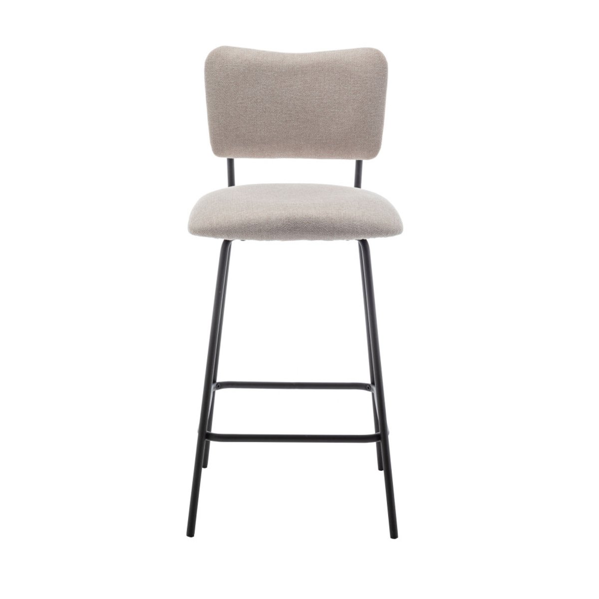 Lot de 2 chaises de bar en tissu et métal H65cm- VANDER beige, DRAWER
