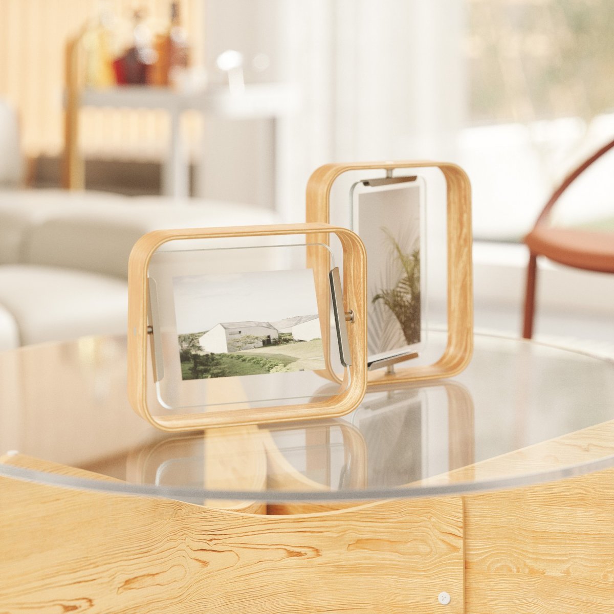 Cadre photo original design bois  BELLWOOD bois clair, UMBRA