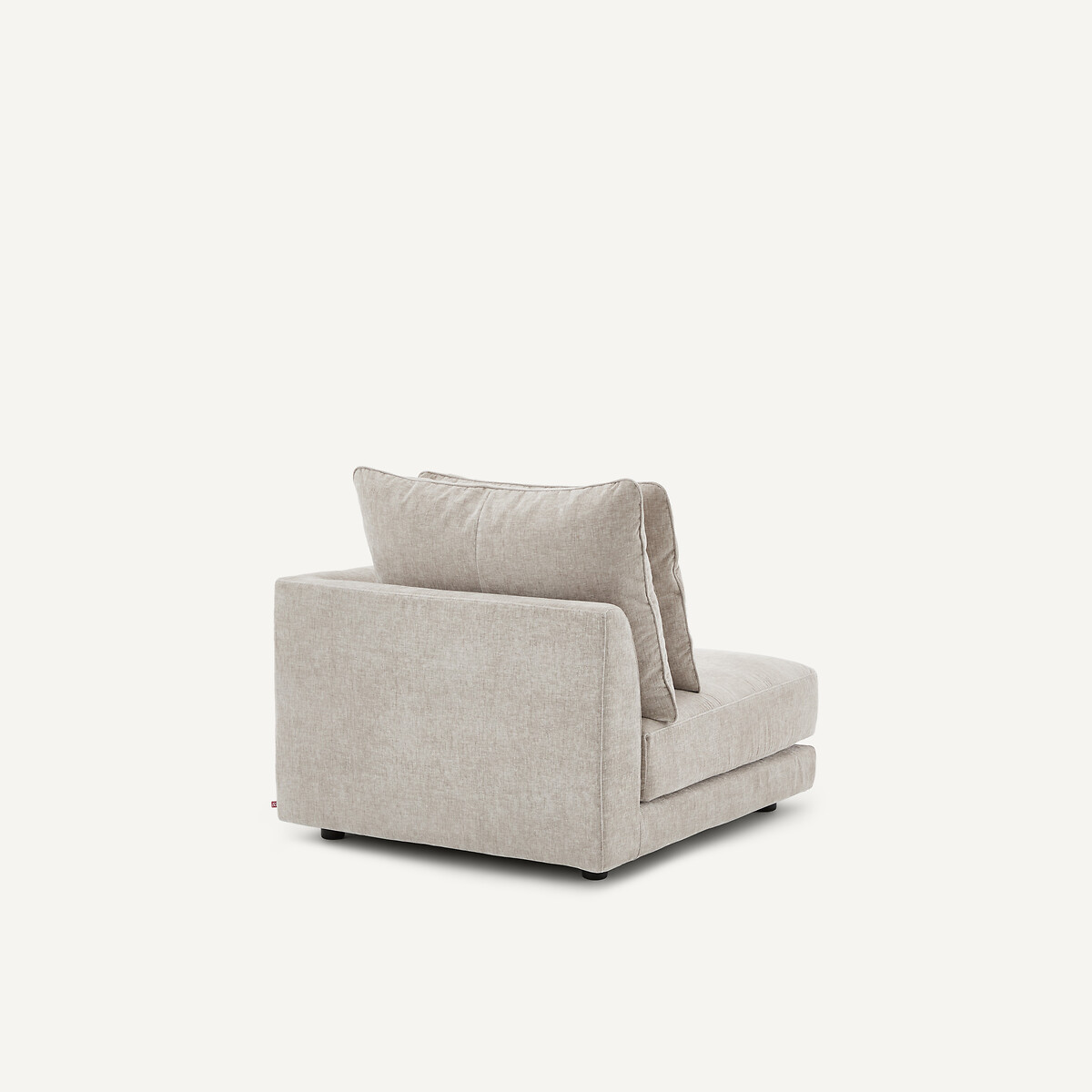 Demi-canapé droit, modulable en velours chenille, TIBERIO gris clair, AM.PM