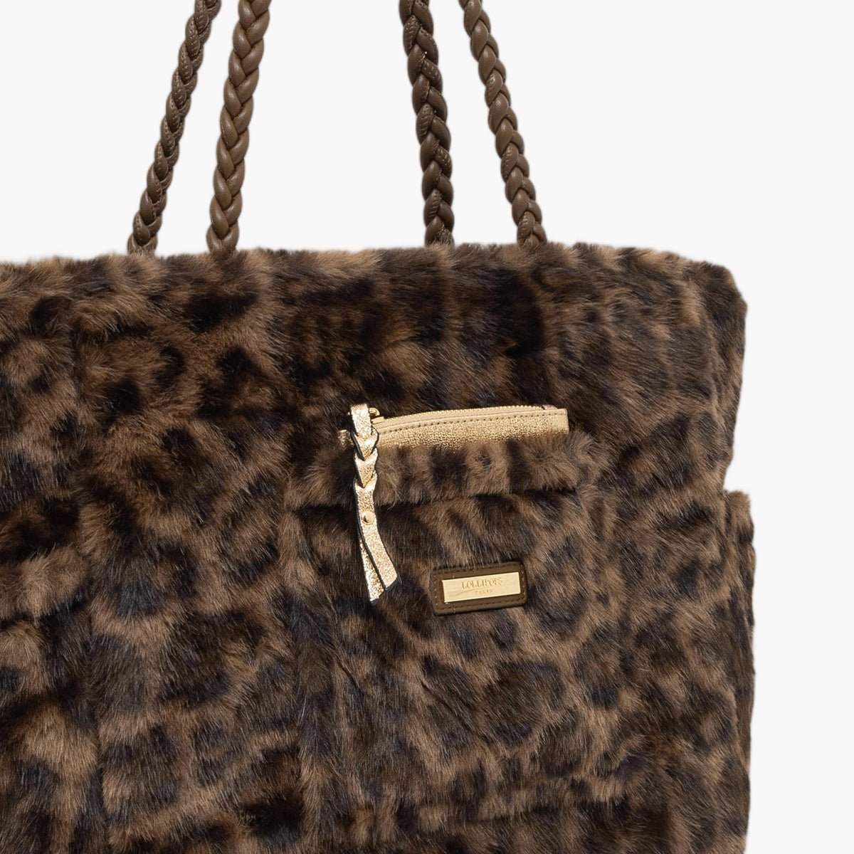 Grand sac shopper léopard Tigra doré, LOLLIPOPS