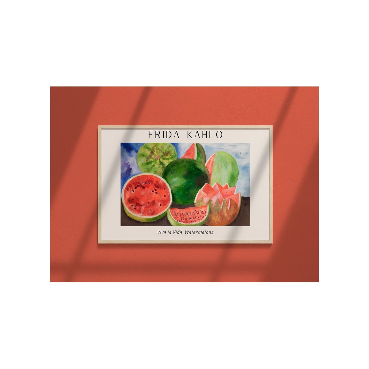 Affiche Frida Kahlo « Viva la Vida, Watermelons » blanc, L'AFFICHERIE