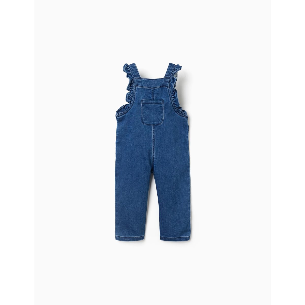 Salopette en jean avec bretelles à volants bleu jean, ZIPPY