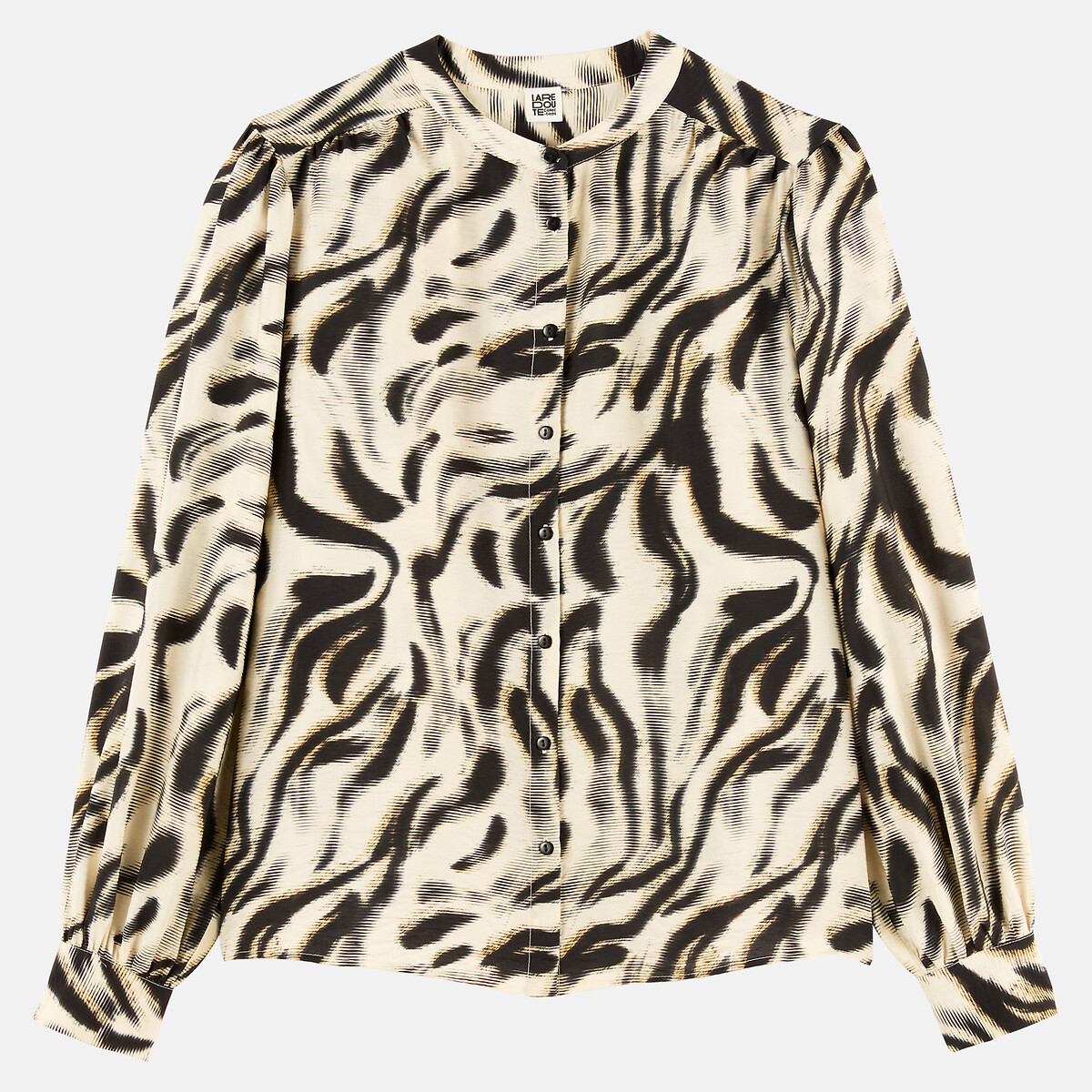 Chemise col rond, fluide, imprimé graphique imprimé beige/noir, LA REDOUTE COLLECTIONS