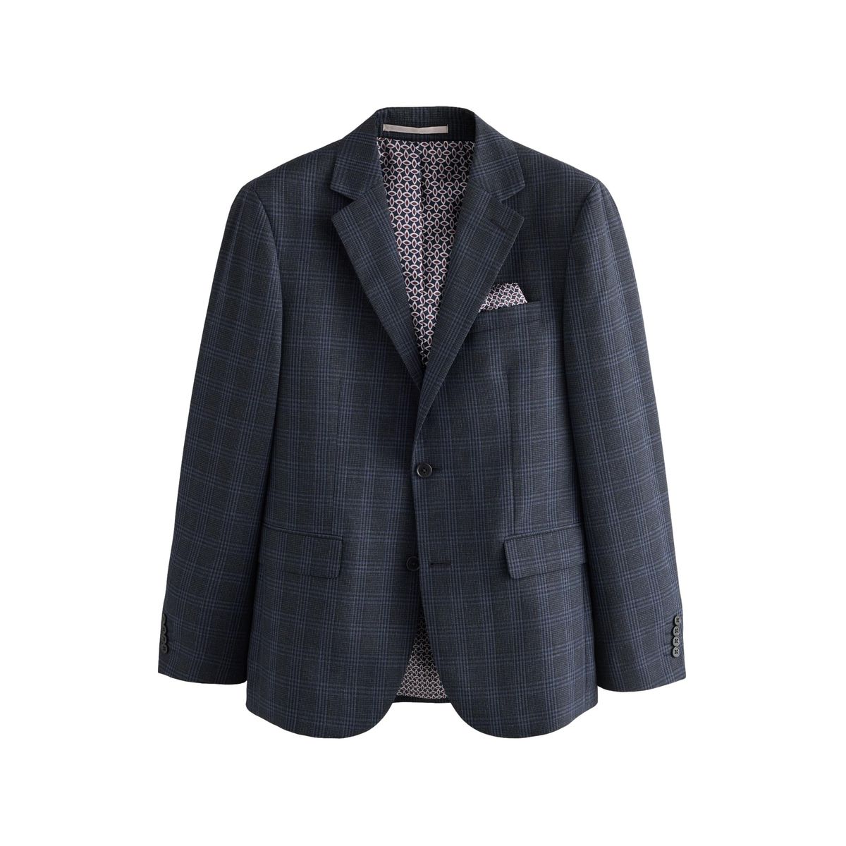 Veste de costume slim à carreaux bleu marine, NEXT
