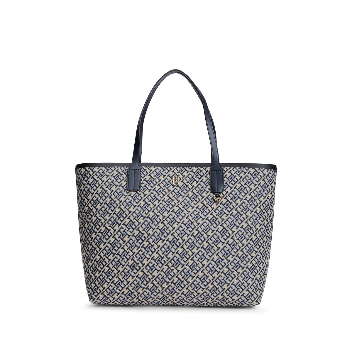 TH Monogrammed Jacquard Tote Bag navy/white, TOMMY HILFIGER