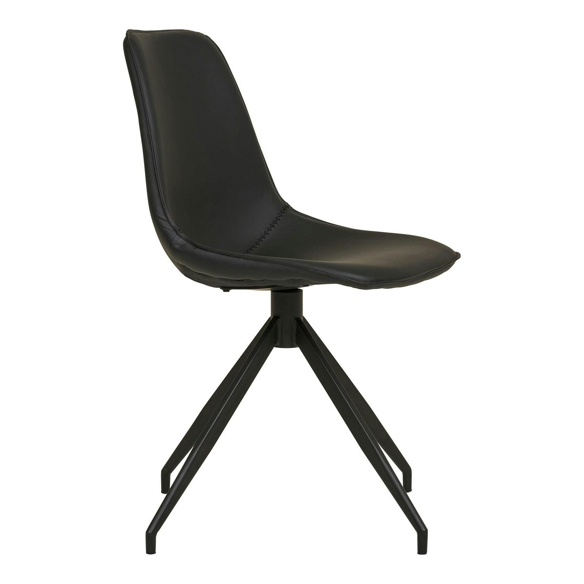 Chaise pivotante avec couture (lot de 2) AMSTERDAM noir, PIER IMPORT