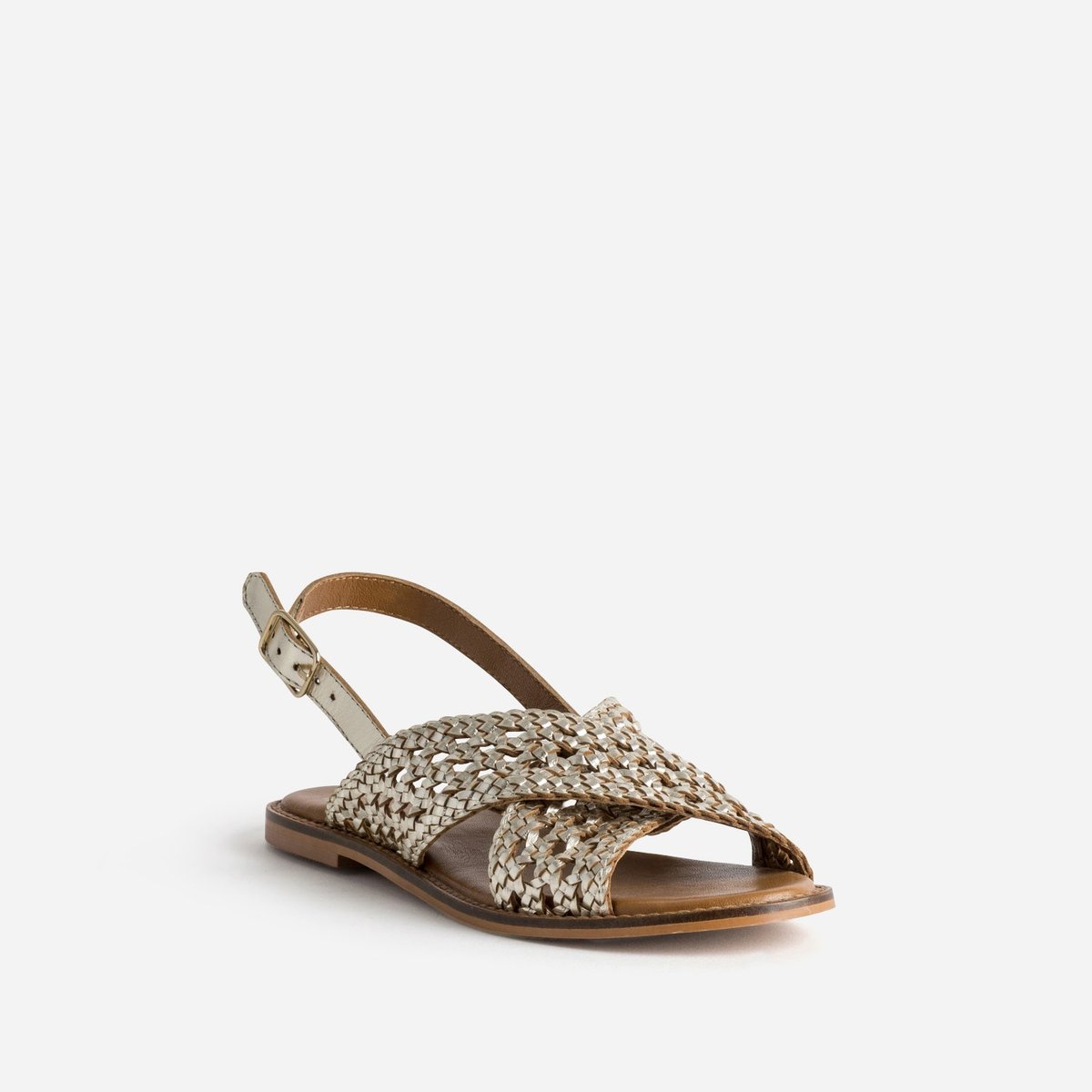 Sandale Plate en cuir SAVANAH or, ERAM