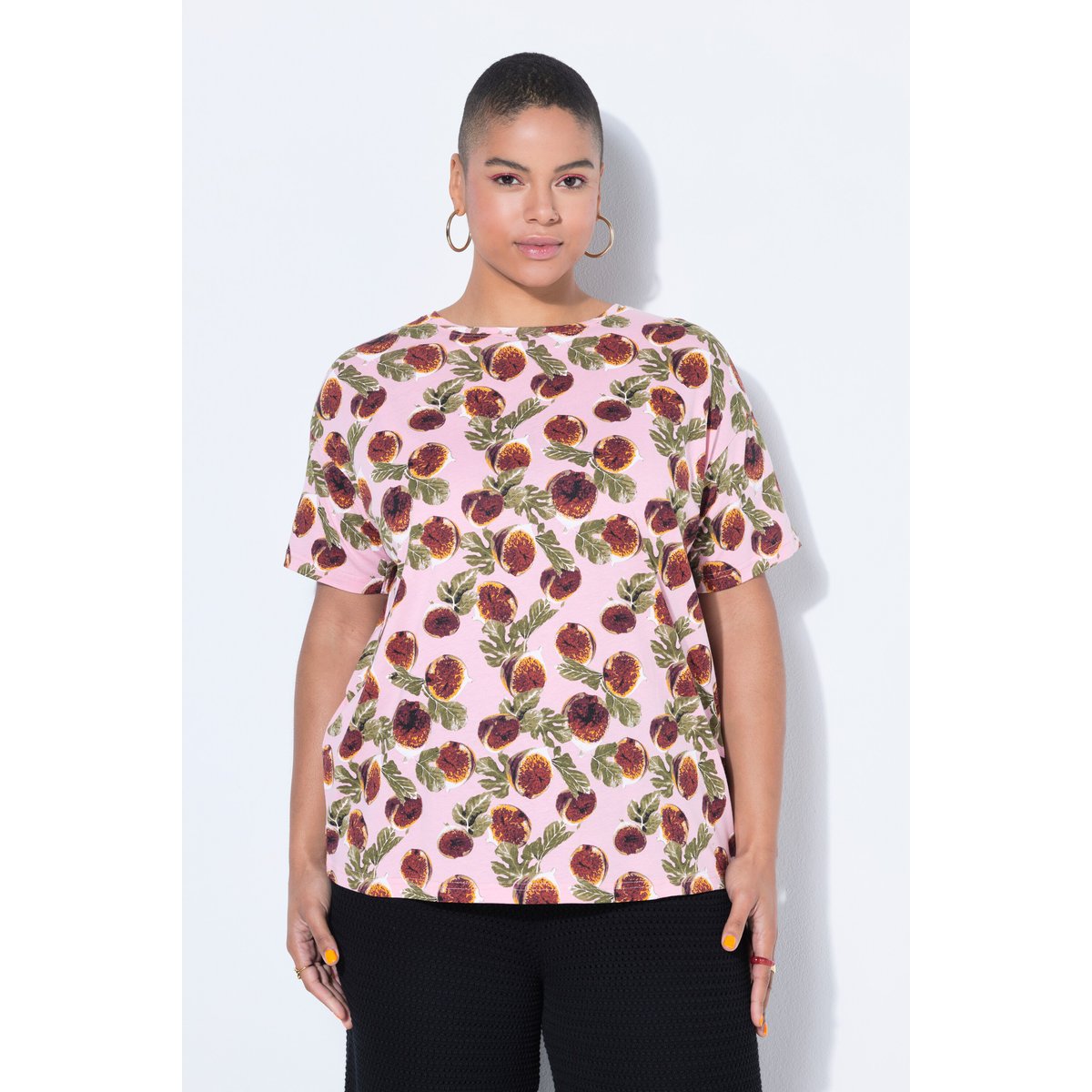 T-shirt oversize, imprimé figues rose, STUDIO UNTOLD
