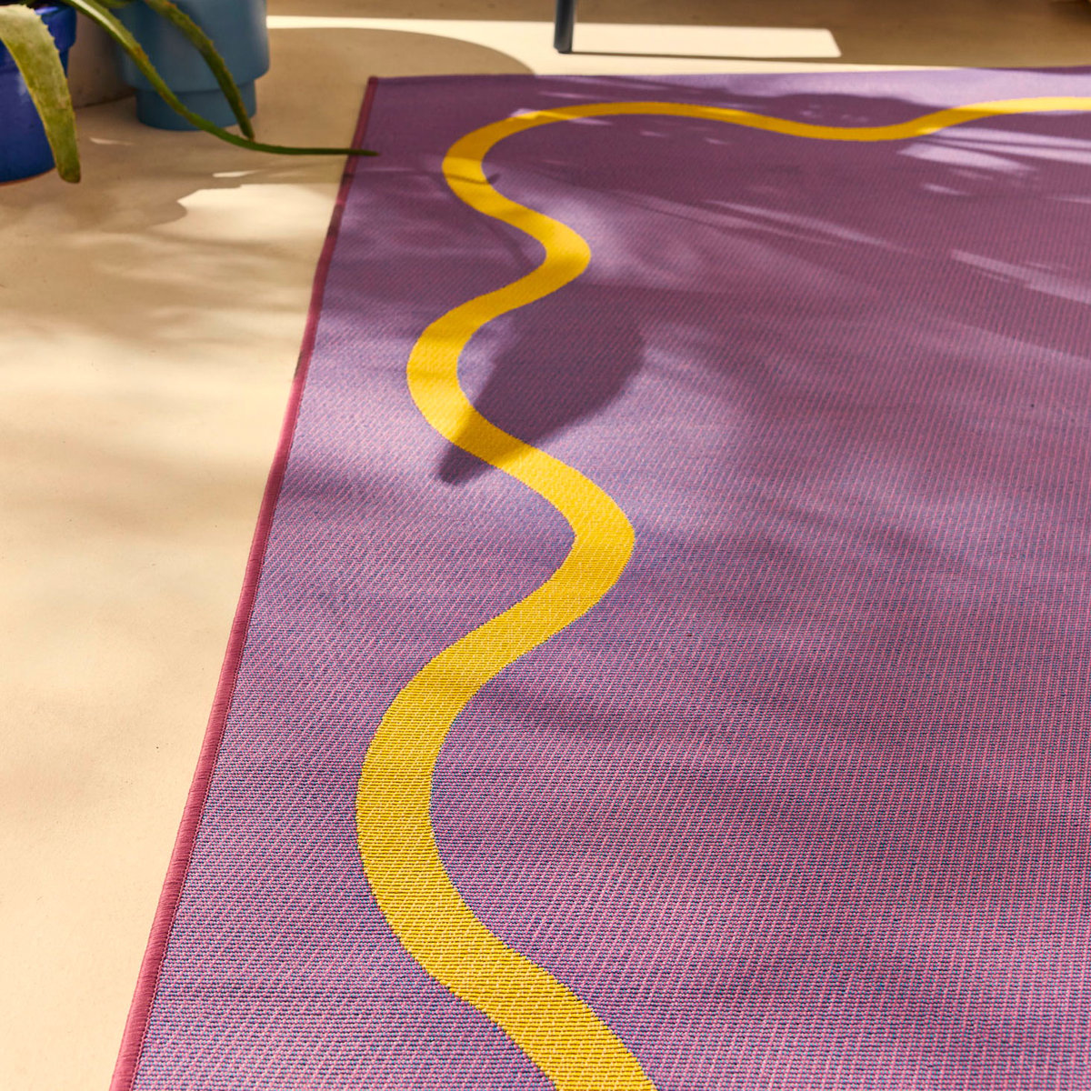 Tapis extérieur motif wavy POSITANO violet, NAZAR RUGS