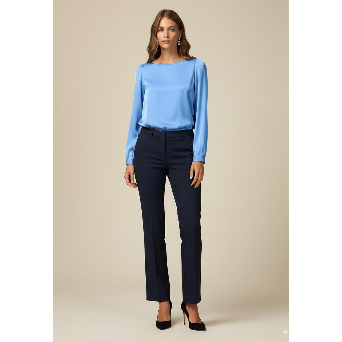 Pantalon évasé bleu, OLTRE