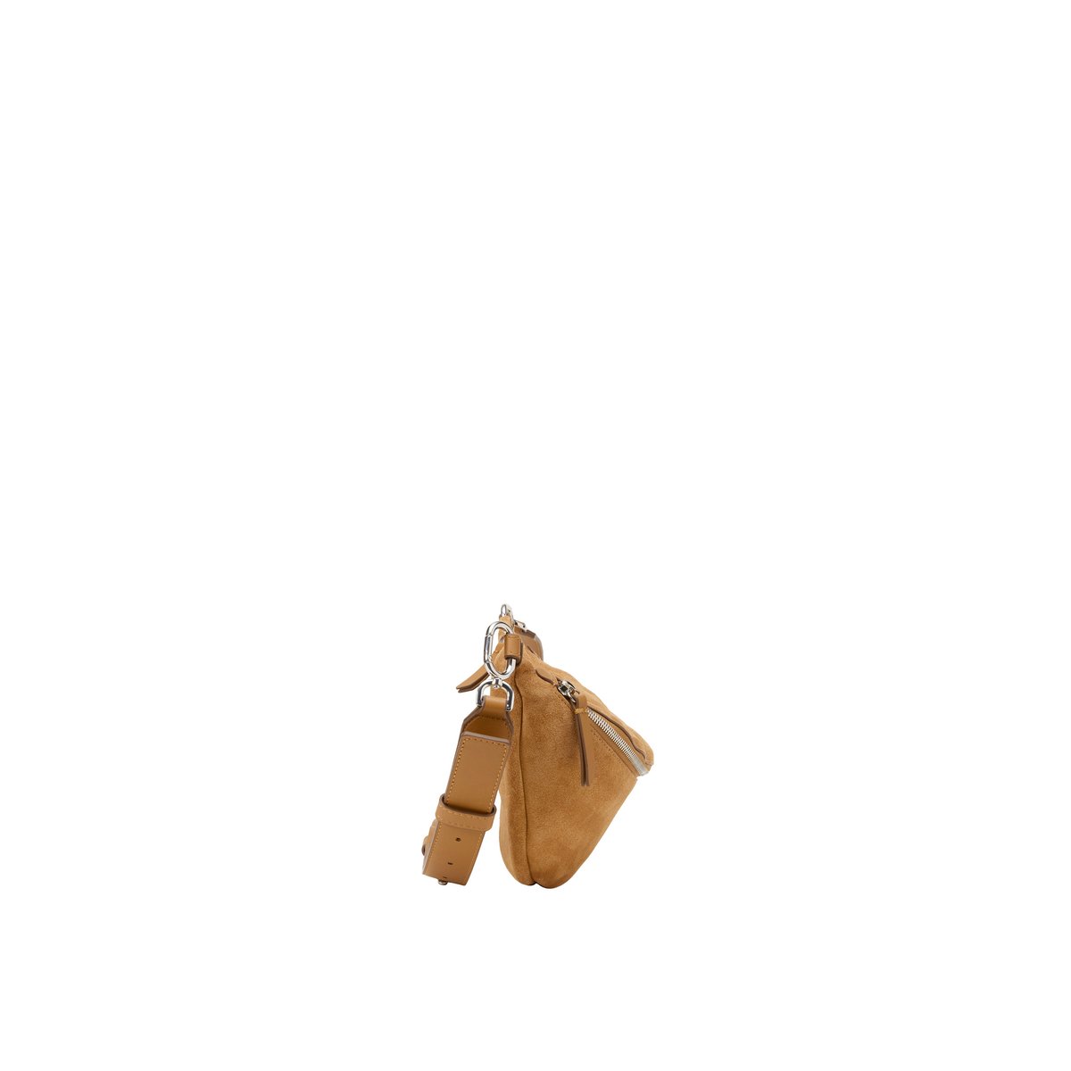 Sac banane en cuir de vachette velours doux marron, MARC O'POLO