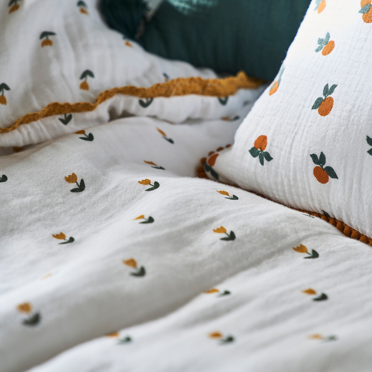 Housse de couette gaze de coton, Tulipe imprimé tulipe, LA REDOUTE INTERIEURS