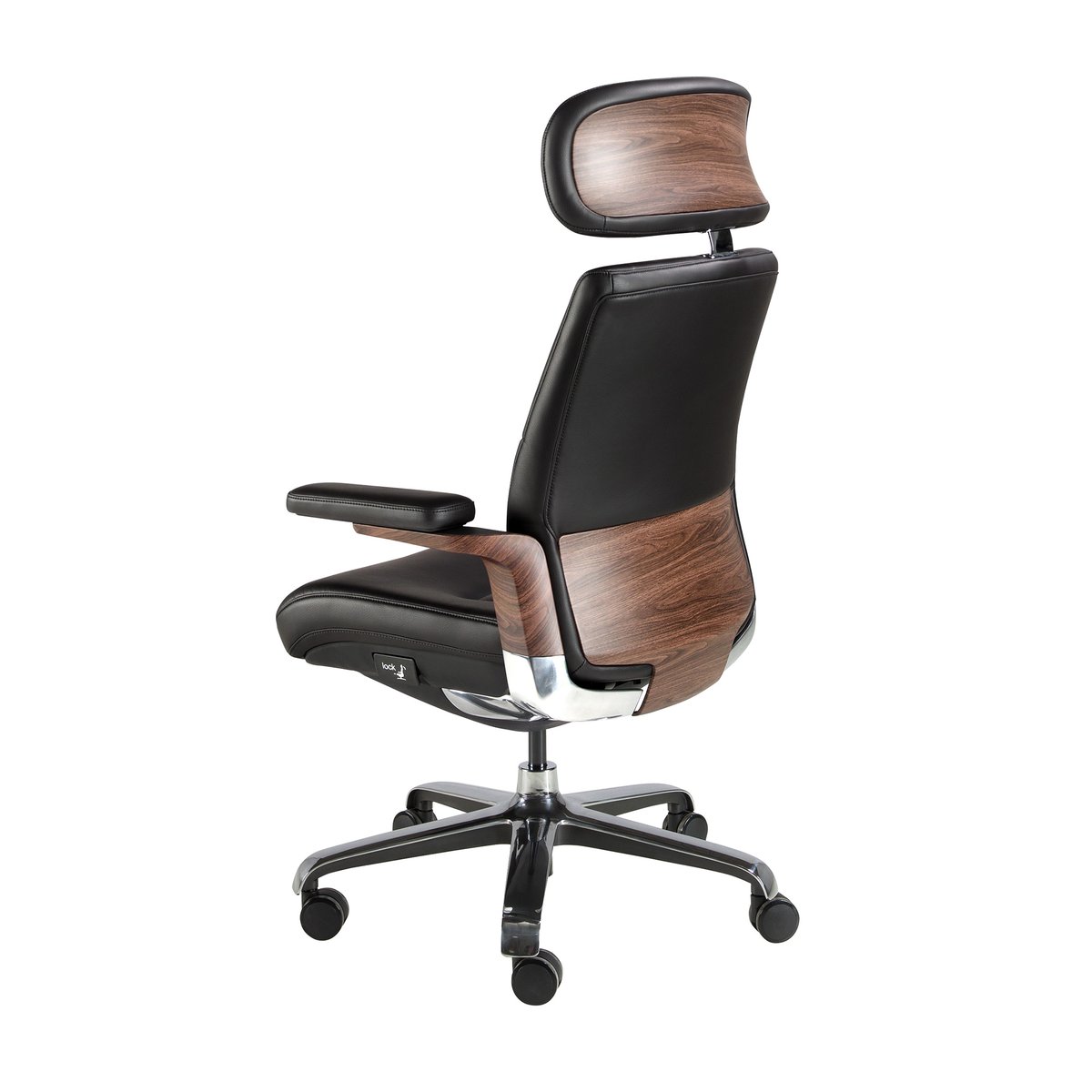 Fauteuil de bureau pivotant en similicuir acier noir, ANGEL CERDA