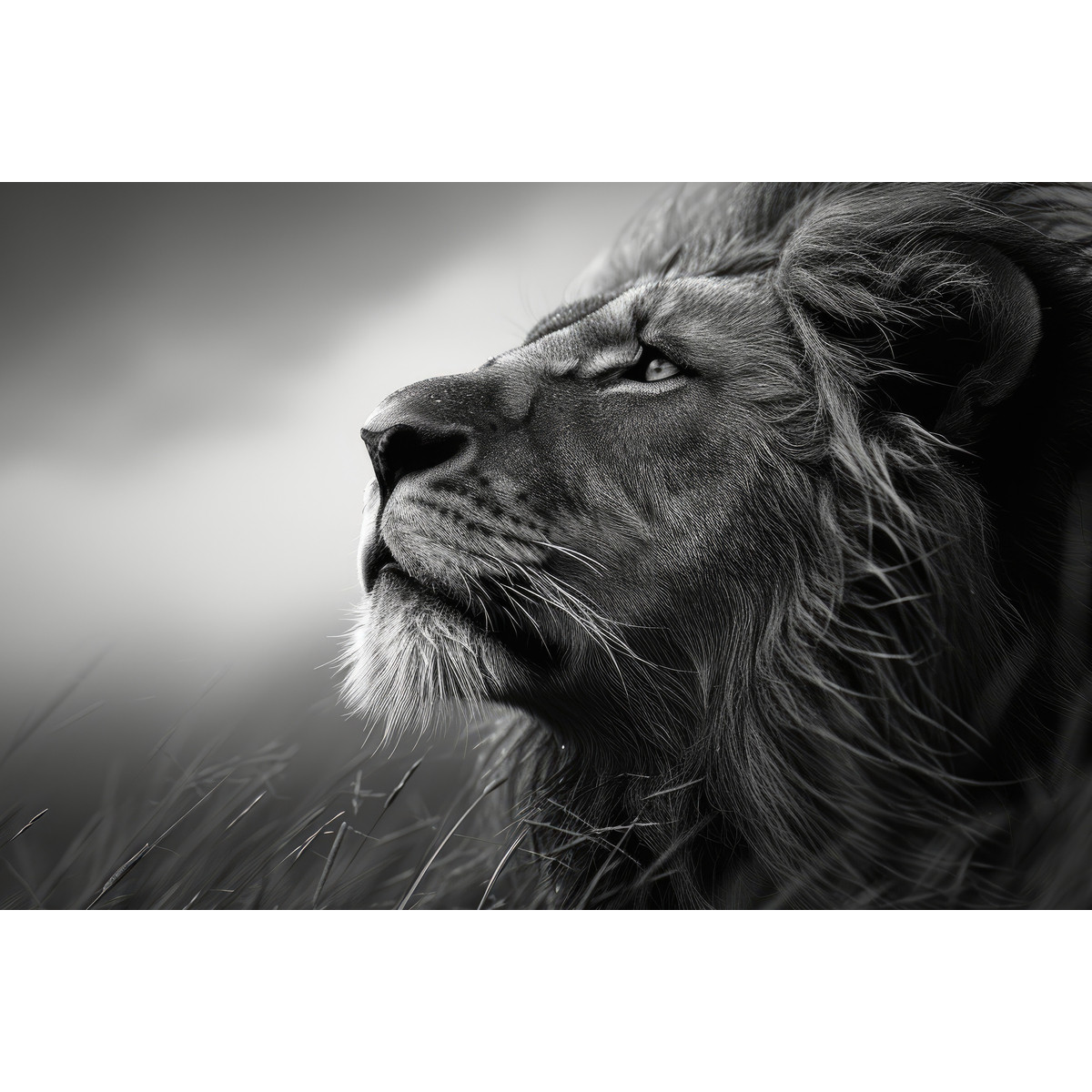 Tableau Sur Toile Lion Songeur ANIMAUX tableaux sur toile-noir & blanc, CEANOTHE