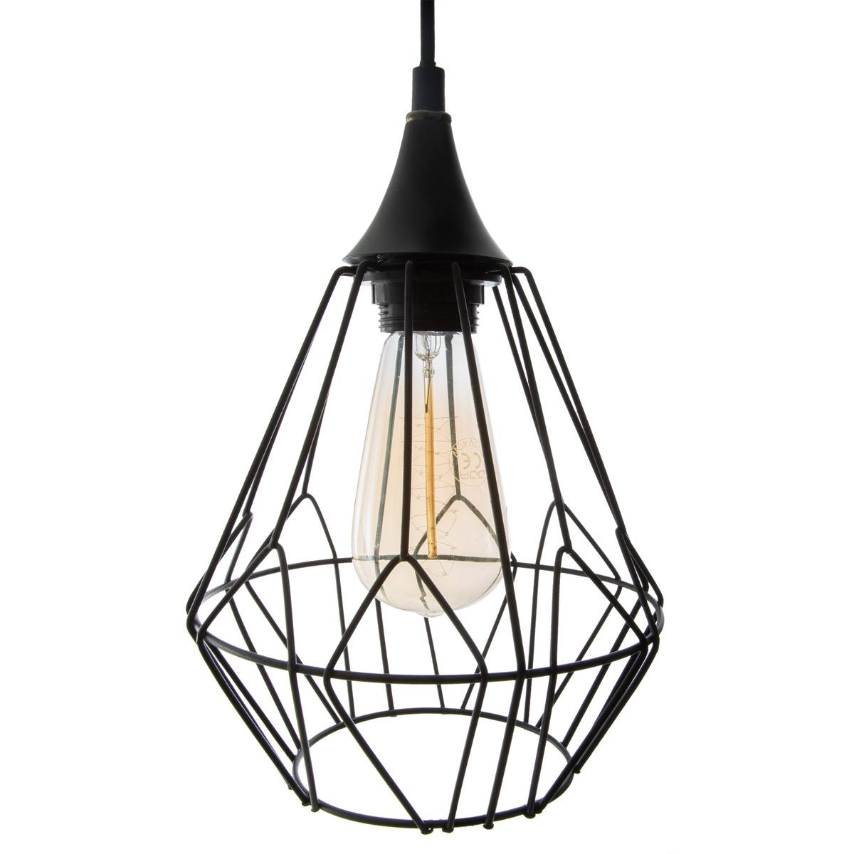 Suspension filaire 3 spots métal KAORE noir, ATMOSPHERA