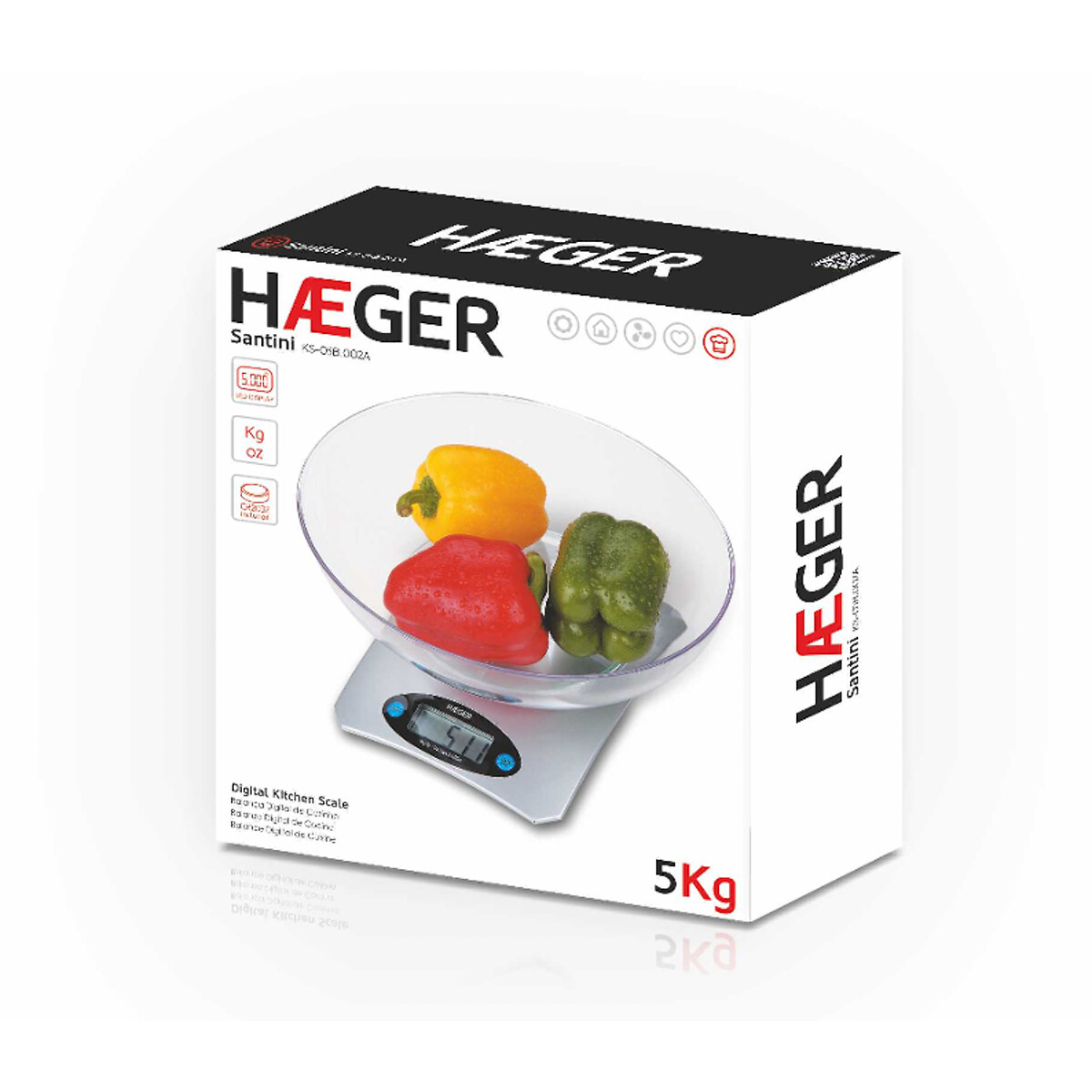 Balança de cozinha Santini, HAEGER metal, HAEGER