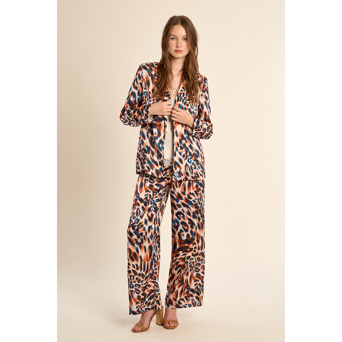 Blazer droit, imprimé orange romy, MOLLY BRACKEN