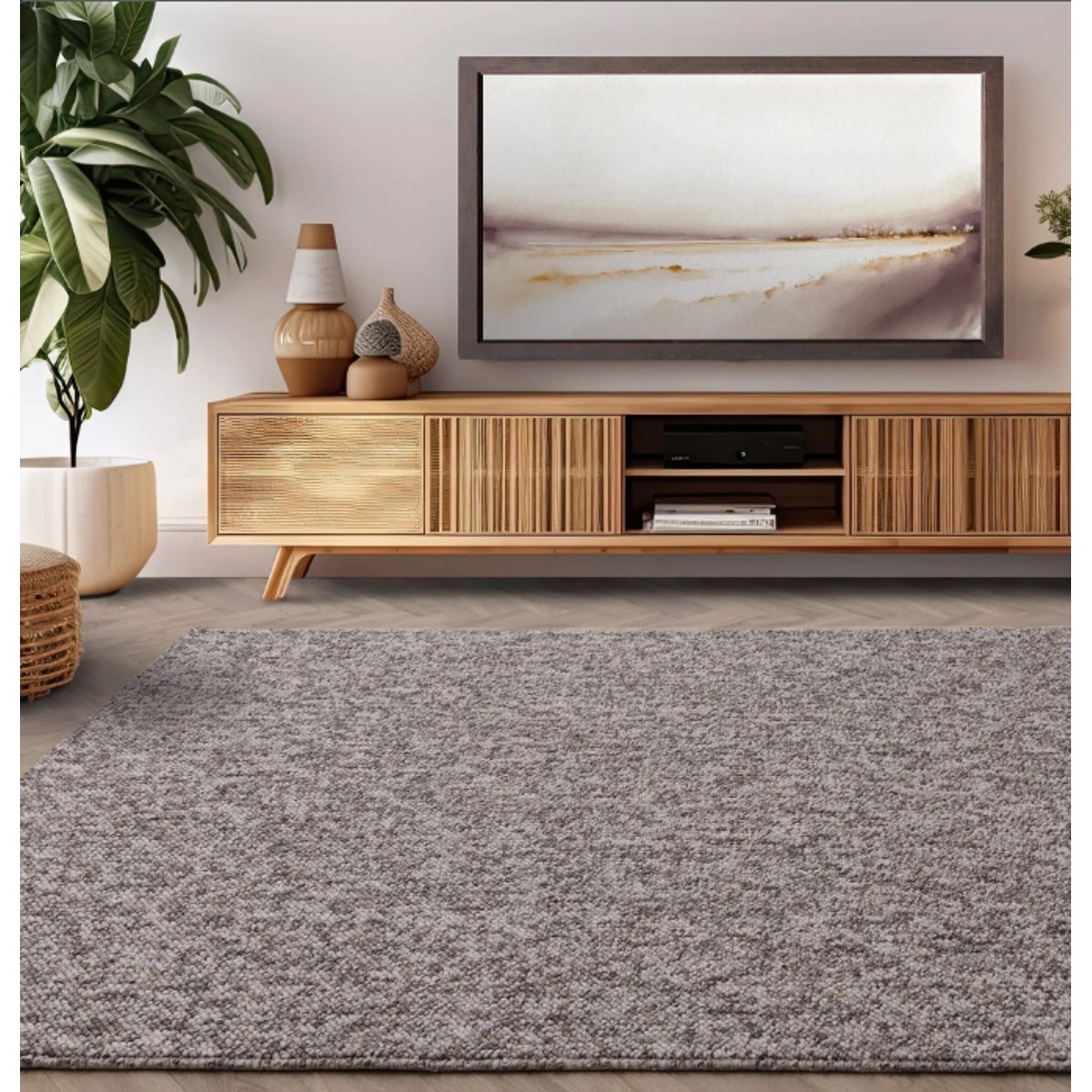 Tapis salon et chambre moderne ERDE gris, NOVATREND