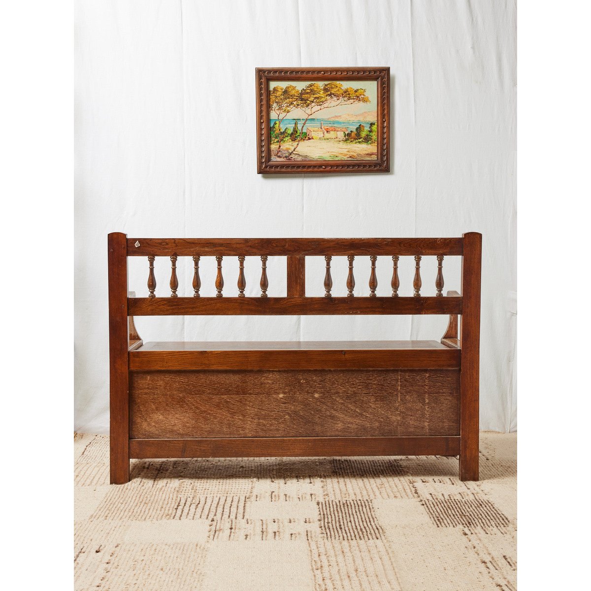 Banc en bois clair Antoine N°324 - Bon état bois clair, DEBONGOUT