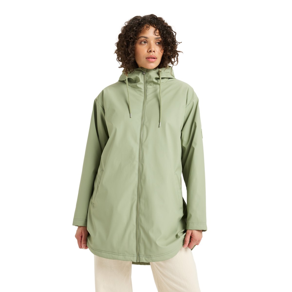 Veste imperméable RAIN ROAD POLAR ZIP. vert oil green, ROXY