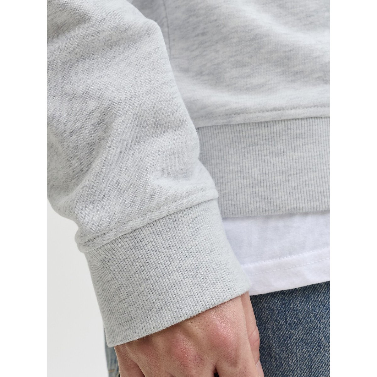 Sweat col rond gris clair, JACK & JONES