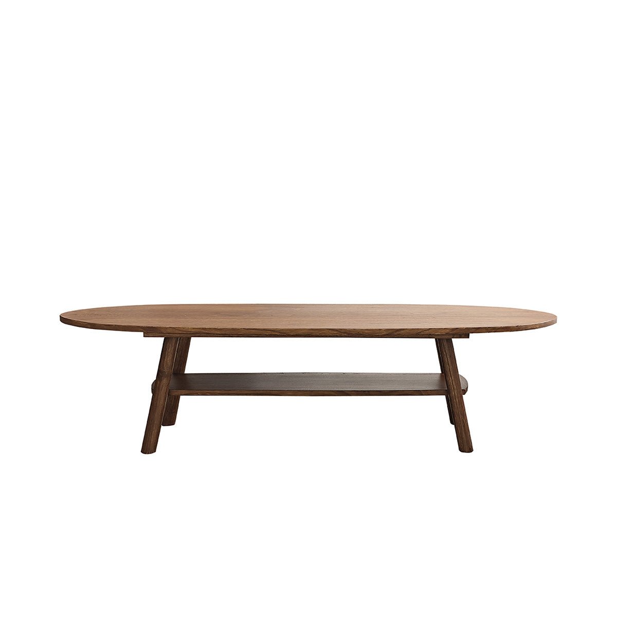 Table basse en bois massif 160 cm double plateau  MILO marron, BERAH GETAH