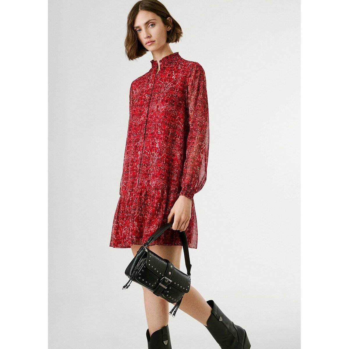 Printed Mini Dress red print, PEPE JEANS